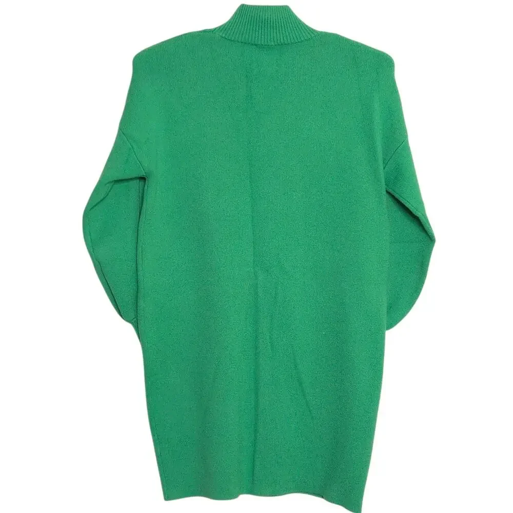 YLLW The Label Sweater Dress Size Small Kelly Green Knit Long Sleeve